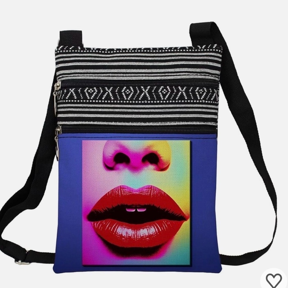 Pop Art Neon Lip Messenger Bag Small